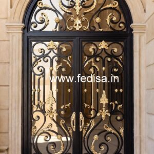 Black Metal Gate Grill Design for Modern Houses No-020
