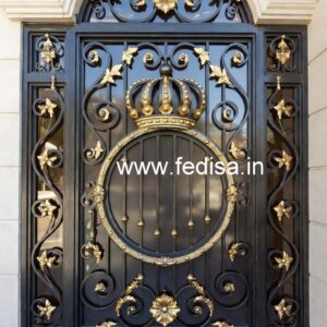 Modern Geometric Gate Grill Design for Entrances No-071