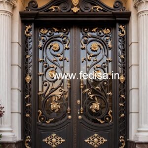 Minimal Steel Gate Grill Design for Elegant Homes No-093
