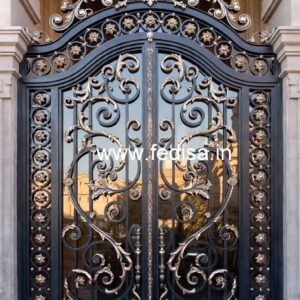 Elegant Main Gate Grill Design for Luxury Residences No-153