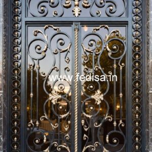 Fancy Exterior Gate Grill Design for Elegant Villas No-181