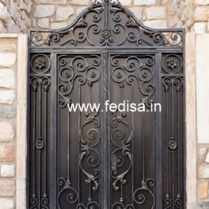 Contemporary Black Metal Gate Grill Design No-228