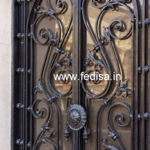 Contemporary Black Steel Grill Gate Design No-290