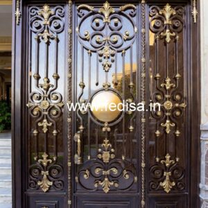 Stylish Front Exterior Gate Grill Design for Modern Villas No-300