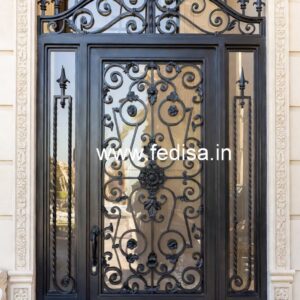 Modern Geometric Gate Grill Design for Entrances No-371