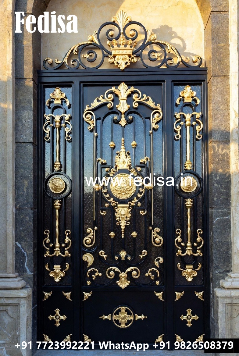 Fancy Metal Gate Grill Design for Modern Villas No-383