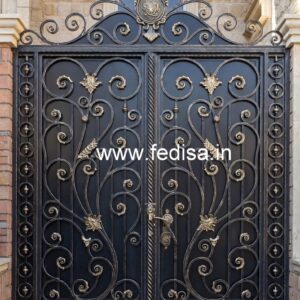 Modern Entrance Gate Grill Design with Elegant Pattern No-450