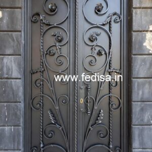 Modern Iron Gate Grill Design with Artistic Detail No-475