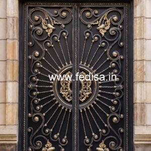 Stylish Black Steel Gate Grill Design for Homes No-513