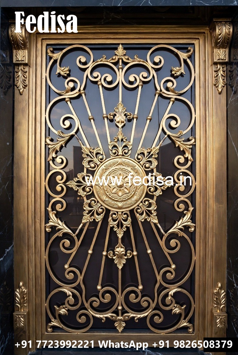 Elegant Contemporary Gate Grill Design with Artistic Pattern No-514