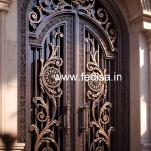 Stylish Black Iron Grill Gate Design No-574