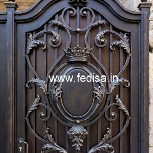 Contemporary Black Steel Grill Gate Design No-590