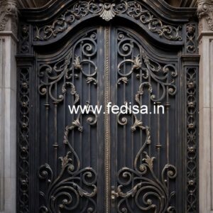 Modern Geometric Gate Grill Design for Entrances No-671