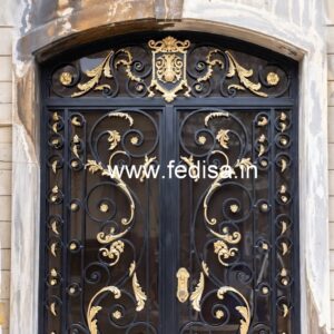 Heavy Iron Gate Grill Design for Luxury Homes No-672
