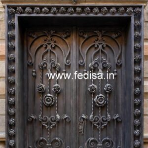 Luxury Iron Grill Gate Design with Golden Finish No-690
