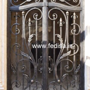 Stylish Main Gate Grill Design with Modern Patterns No-716