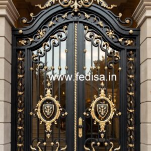 Attractive Modern Gate Grill Design with Geometric Style No-756