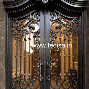 Stylish Iron Entrance Gate Grill Design Inspiration No-767