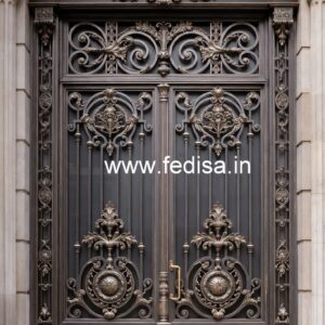 Fancy Exterior Gate Grill Design for Elegant Villas No-781