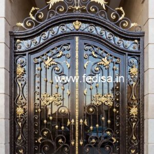Contemporary Black Metal Gate Grill Design No-828