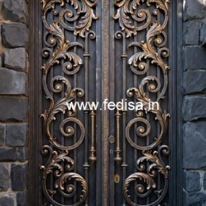 Contemporary Gate Grill Design with Artistic Patterns No-915