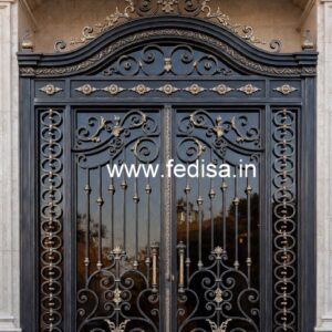 Modern Geometric Gate Grill Design for Entrances No-971