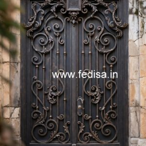 Minimal Steel Gate Grill Design for Elegant Homes No-993