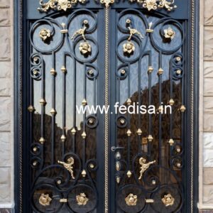 Elegant Exterior Grill Gate Design for Contemporary Villas No-1091