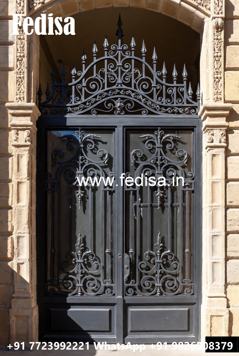 Stylish Gate Grill Design for Contemporary House Fronts No-1202