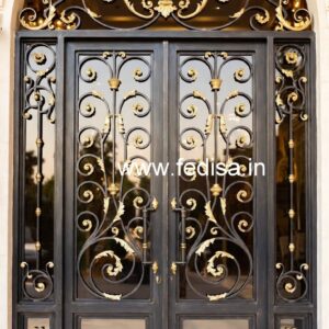 Modern Geometric Gate Grill Design for Entrances No-1271