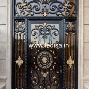 Luxury Iron Grill Gate Design with Golden Finish No-1290