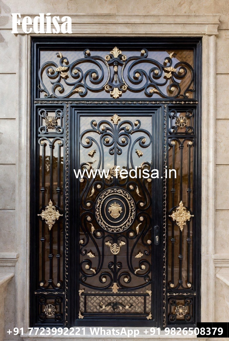 Luxury Iron Grill Gate Design with Golden Finish No-1290