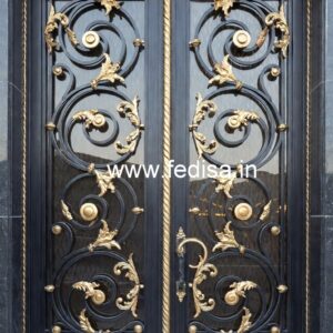 Elegant Front Gate Grill Design with Stylish Pattern No. 1300
