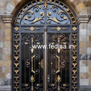 Modern Entrance Gate Grill Design with Elegant Pattern No-1350
