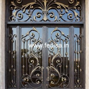 Contemporary Black Metal Gate Grill Design No-1428