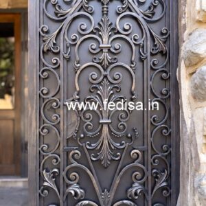 Contemporary Black Steel Grill Gate Design No-1490