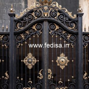Modern Geometric Gate Grill Design for Entrances No-1571