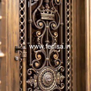 Elegant Exterior Grill Gate Design for Contemporary Villas No-1691