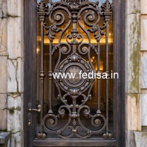 Contemporary Gate Grill Design with Artistic Patterns No-1815