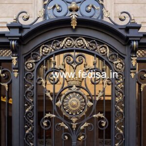 Elegant Sliding Gate Grill Design for Residences No-1861