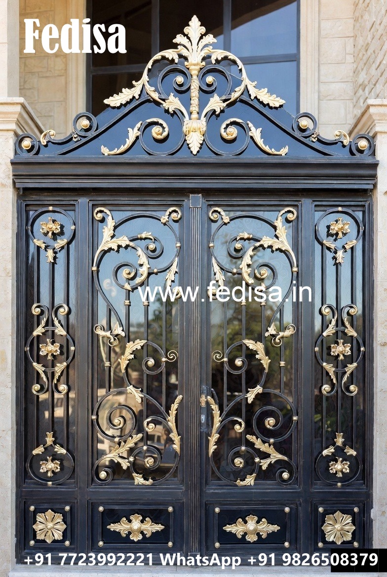 Artistic Front Gate Grill Design for Elegant Homes No-1878