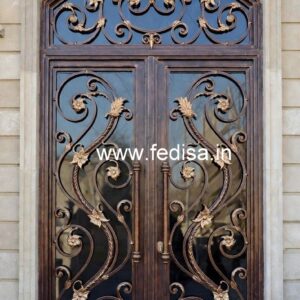 Contemporary Black Metal Gate Grill Design No-2028