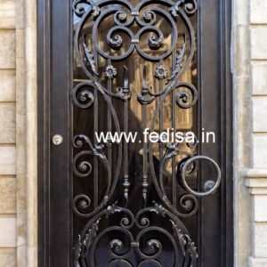 Contemporary Black Steel Grill Gate Design No-2090