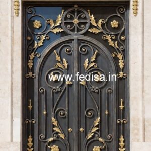Modern Geometric Gate Grill Design for Entrances No-2171
