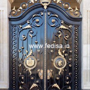 Modern Iron Gate Grill Design with Artistic Detail No-2275