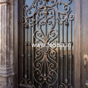 Contemporary Black Metal Gate Grill Design No-2328