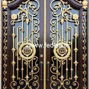 Modern Geometric Gate Grill Design for Entrances No-2471