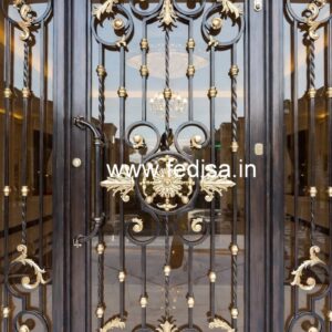 Minimal Steel Gate Grill Design for Elegant Homes No-2493