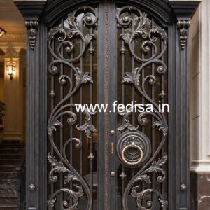 Contemporary Black Metal Gate Grill Design No-2628