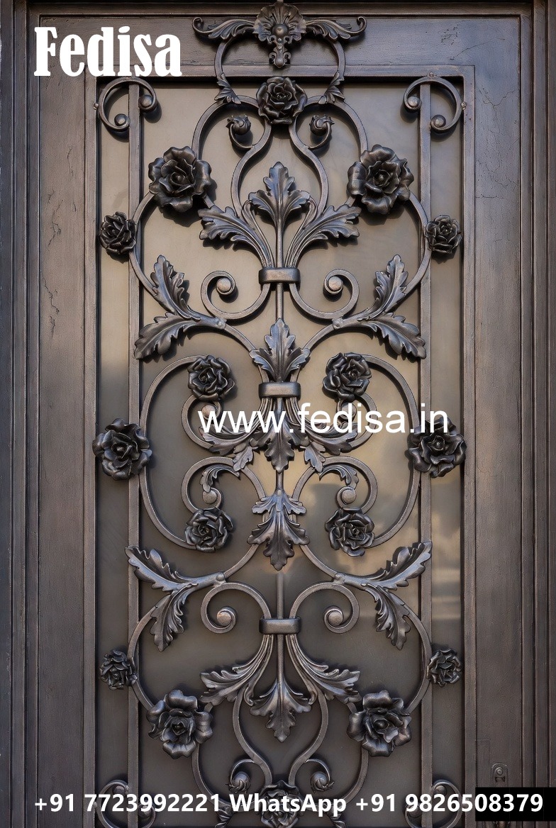 Stylish Gate Grill Design for Contemporary House Fronts No-2702